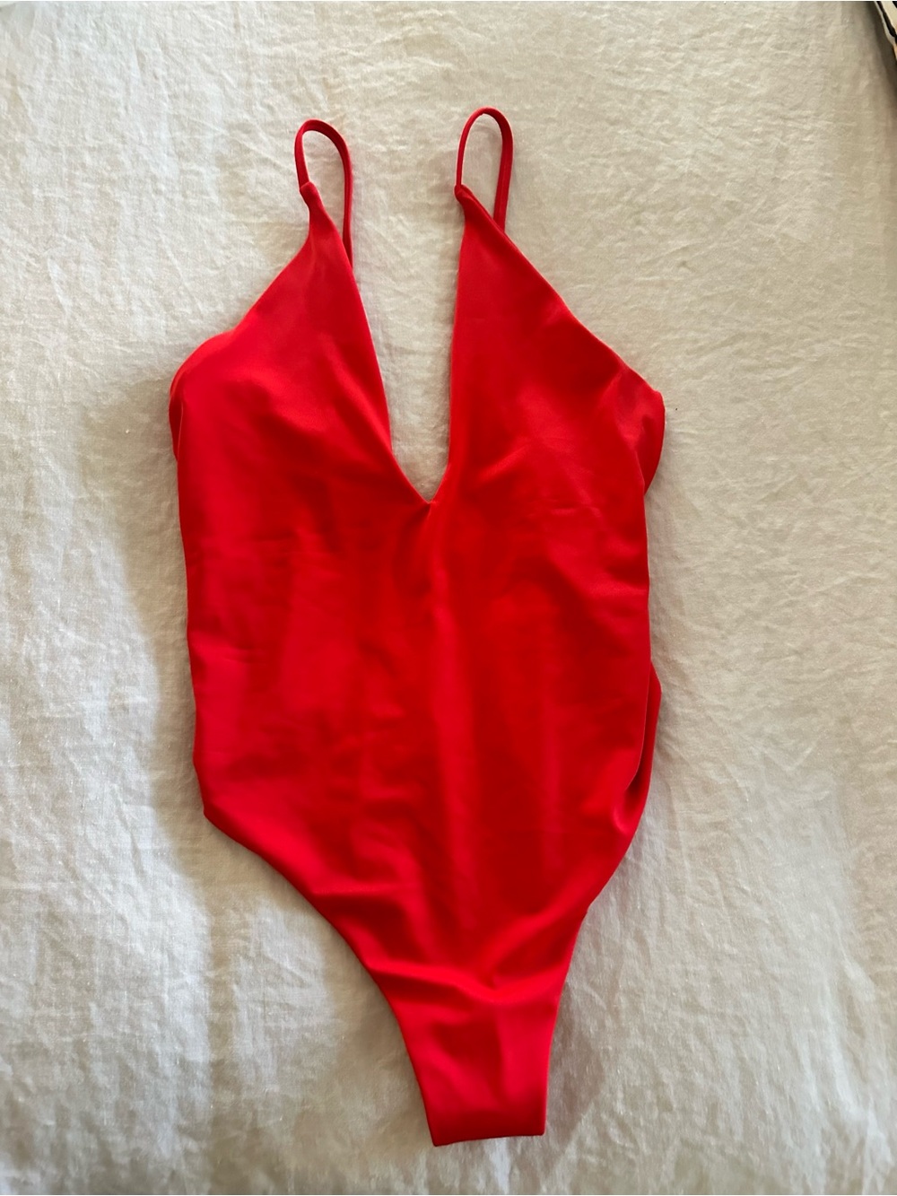 Parade Plunge One-Piece Swimsuit in Red